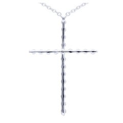 0.1 Carat Diamonds Cross Necklace in 14K White Gold