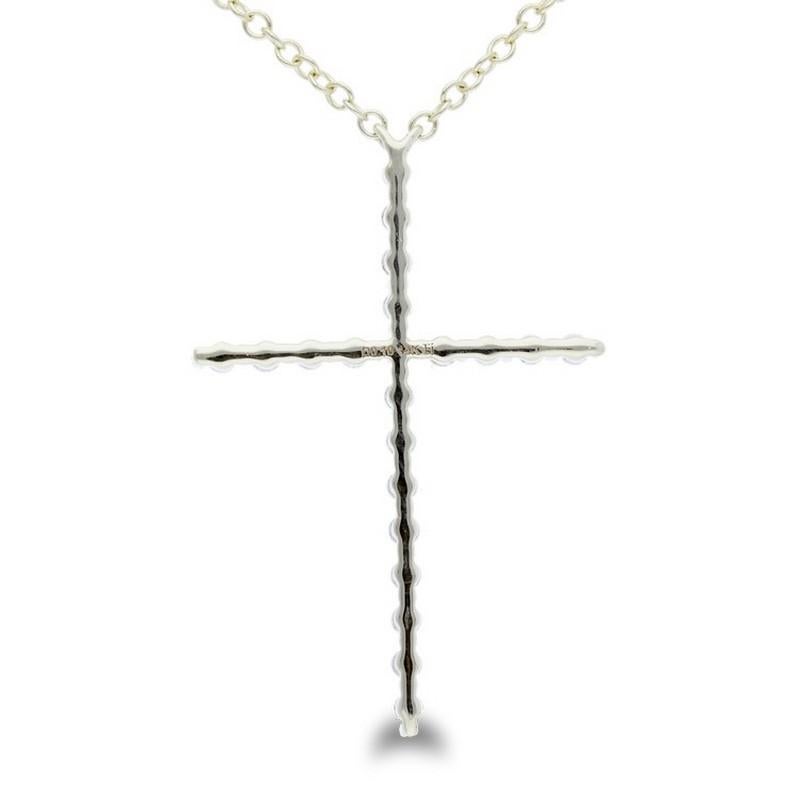 Modern 0.1 Carat Diamonds Cross Necklace in 14K Yellow Gold For Sale