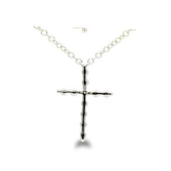 0.1 Carat Diamonds Necklace in 14K Yellow Gold Cross