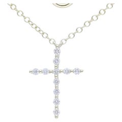 0.1 Carat Diamonds Necklace in 14K Yellow Gold Cross