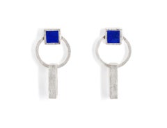 0+1 Earrings in Sterling Silver 925 with Lapis Lazuli by Alejandra Campos Taylor