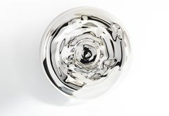 01 Näkki_Specchio da parete rotondo in vetro soffiato e placcato argento realizzato artigianalmente