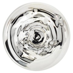 01 Näkki_Specchio da parete rotondo in vetro soffiato e placcato argento realizzato artigianalmente