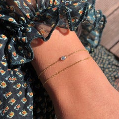 0.10 Carat Diamond Double Wrap Bracelet in 14 Karat Yellow Gold, Shlomit Rogel
