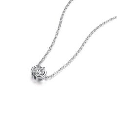 0.10 Carat Diamond Necklace in 14 Karat White Gold