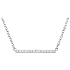 0.10 Carat Genuine Diamond Bar Necklace in 14k White Gold, Shlomit Rogel