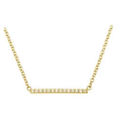 0.10 Carat Genuine Diamond Bar Necklace in 14k Yellow Gold - Shlomit Rogel