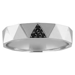 Anneau de mariage en or avec diamant noir de 0,10 carat pour homme