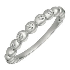 0,10 Quilates Diamante Natural 5 Piedras Anillo Banda G SI 14K Oro Blanco