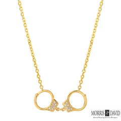 0.10 Carat Natural Diamond Handcuff Necklace 14 Karat White Gold G SI