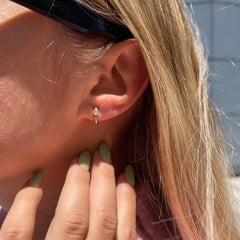 0.10 Carat Diamond Huggie Hoop Earrings in 14k Rose Gold - Shlomit Rogel