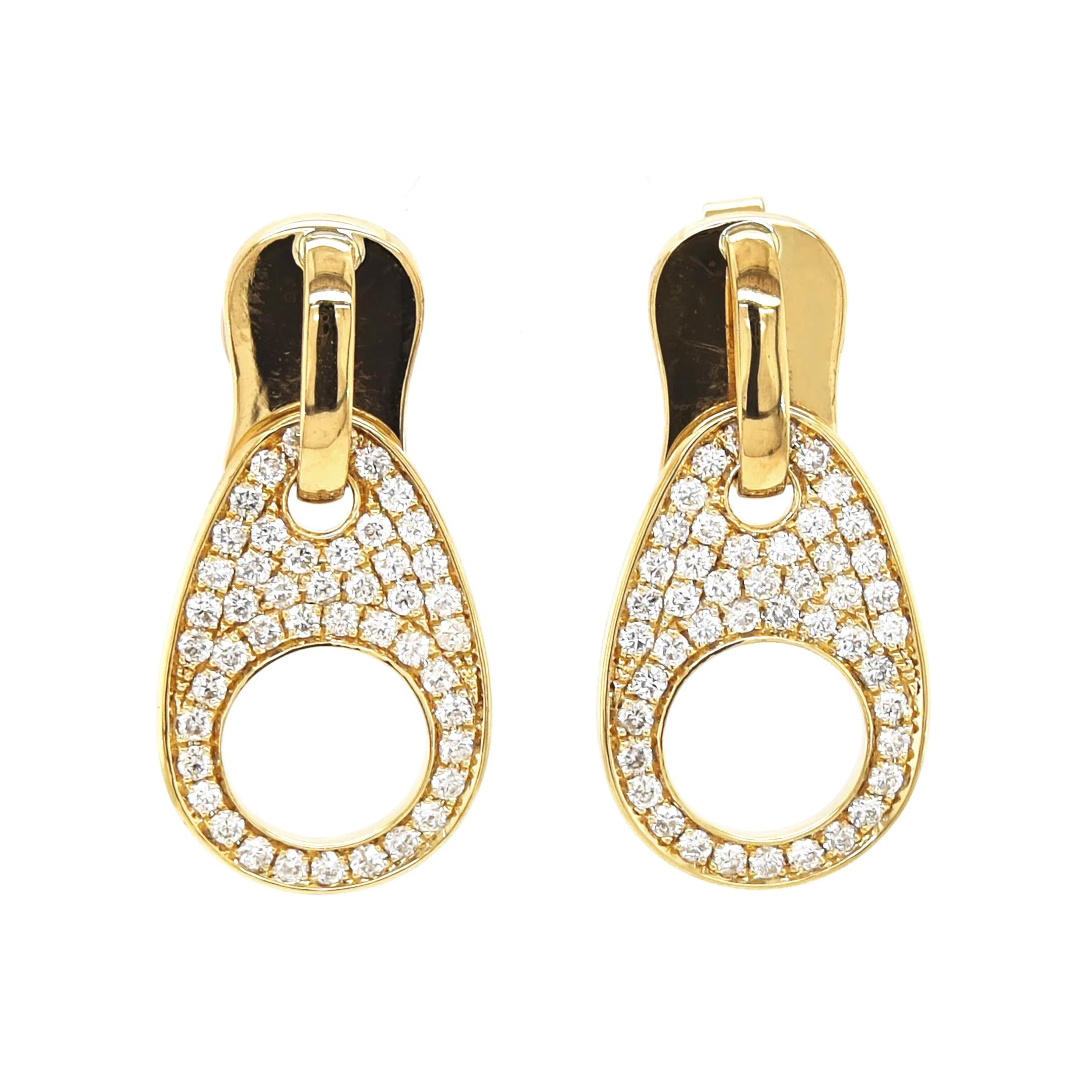 Ohrringe aus Weißgold mit 0,10 Karat weißen Diamanten Damen im Angebot