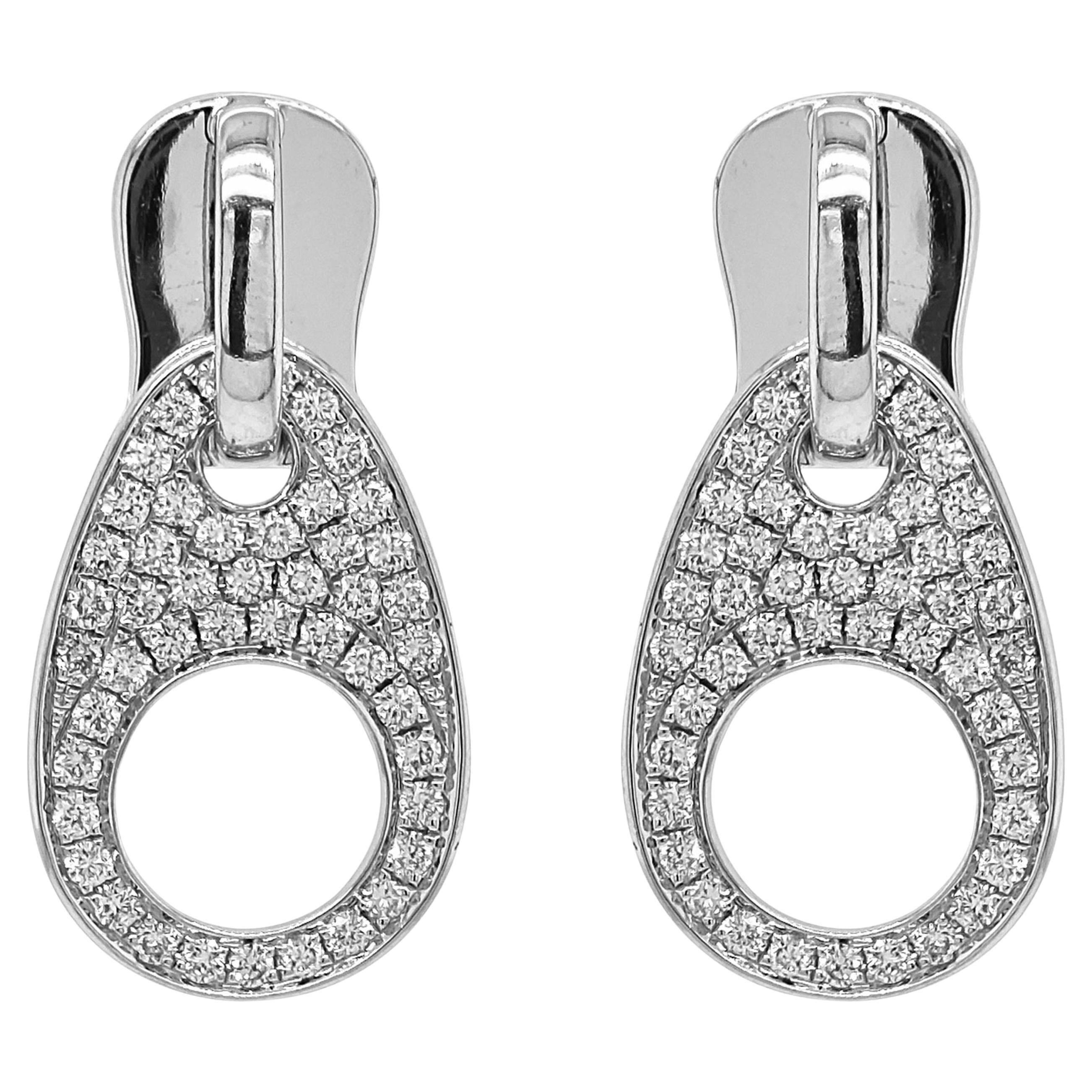 0.10 Carat White Diamond White Gold Earrings
