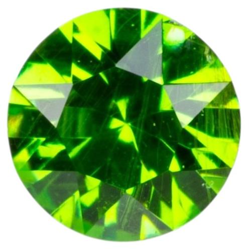 0.10 ct, Tiny vivid green faceted Russian demantoid garnet