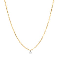 Bavna 0.10 Cts. White Floating Diamond Hanging Station Necklace in 18KT Gold