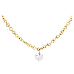 Bavna 0.10 Cts. White Floating Diamond Hanging Station Necklace in 18KT Gold