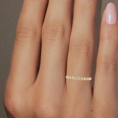 0.10 CTW Diamond Dot Wedding Band in 14K Gold, SI+ Bezel Set Diamonds