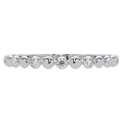 0.10 CTW Diamond Dot Wedding Band in 14K Gold, SI+ Bezel Set Diamonds