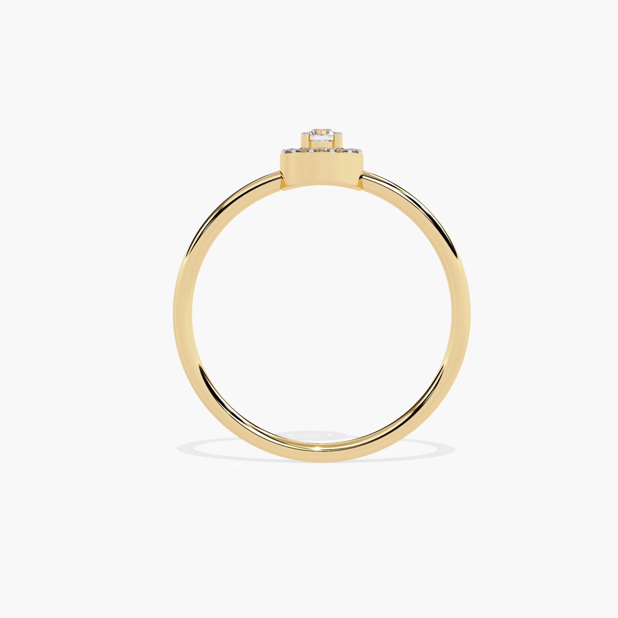 Modern 0.10 Ctw Round Halo Everyday Diamond Ring 14K Gold SI GH For Sale