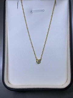 0.10ct Diamond solitaire pendant chunky necklace in 18ct yellow gold