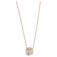 0.10ct Diamond Solitaire Pendant Necklace 18k Yellow Gold Adjustable Bead Chain