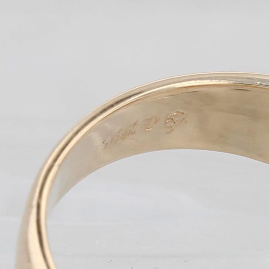 0.10ct Diamond Solitaire Ring 14k Gold Vintage Men's Chain Pattern 2