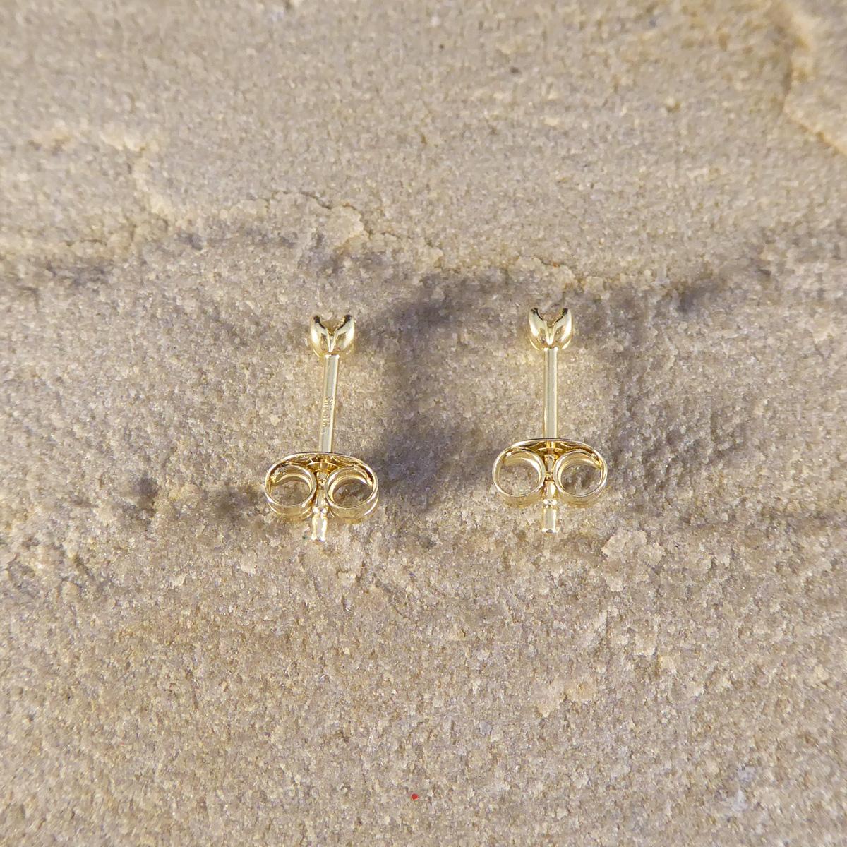 Brilliant Cut 0.10ct Diamond Stud Earrings in Yellow Gold