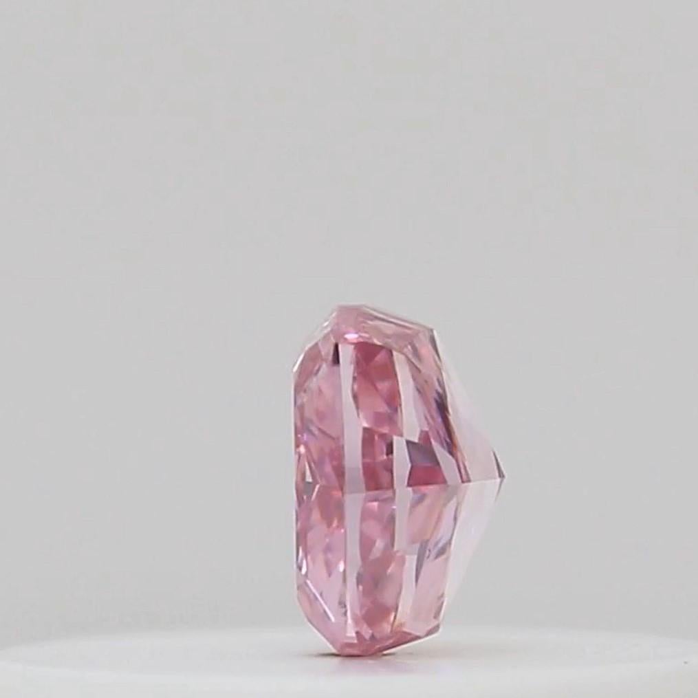 Taglio cuscino 0,10CT GIA Certified Fancy Intense Purplish Pink Natural Color Diamond in vendita