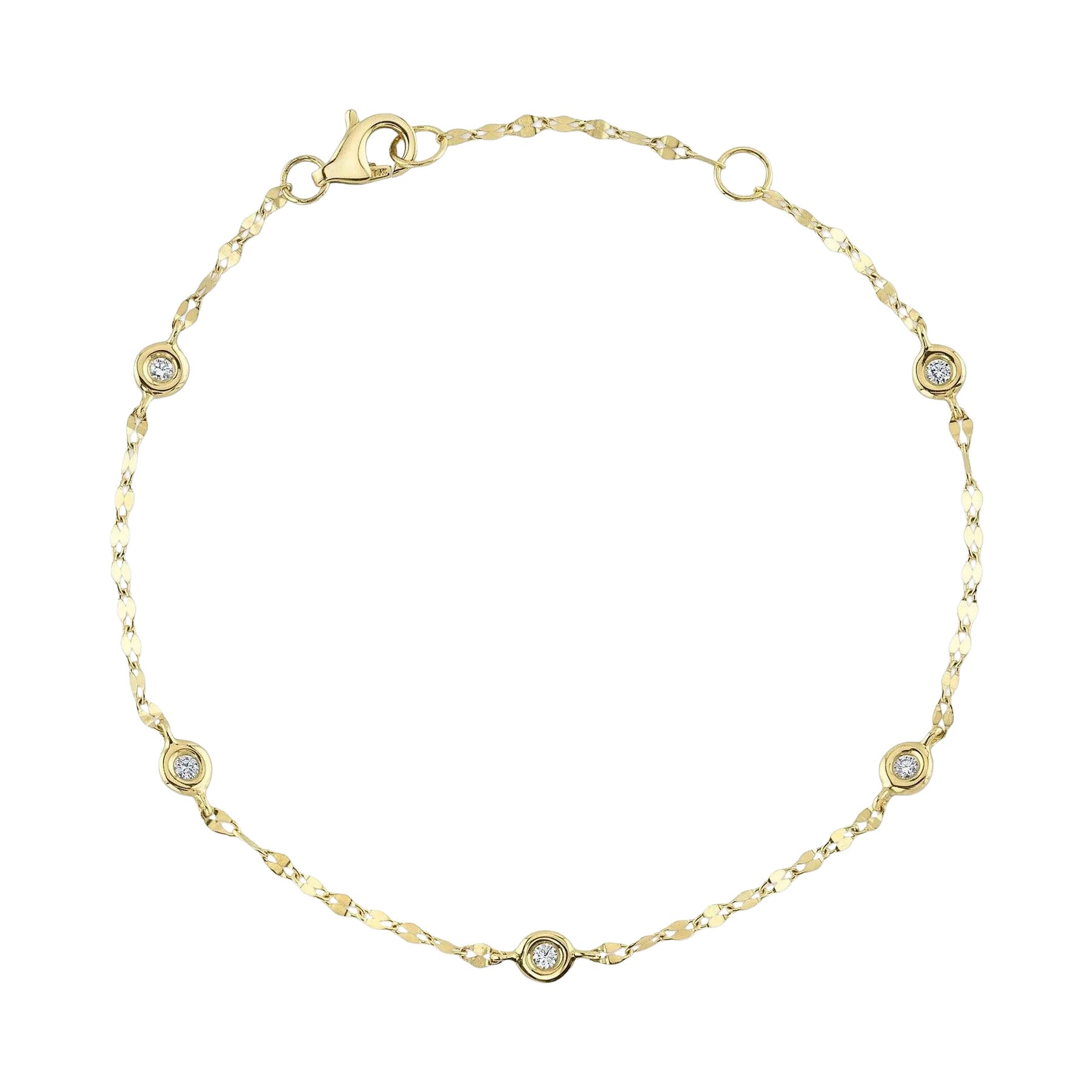 0.10ct Mirrored Chain Diamond By The Yard Bracelet in vendita