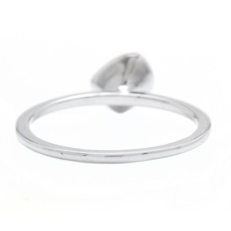 Round Cut 0.10 Carat Natural Diamond 14 Karat Solid White Gold Band Ring For Sale