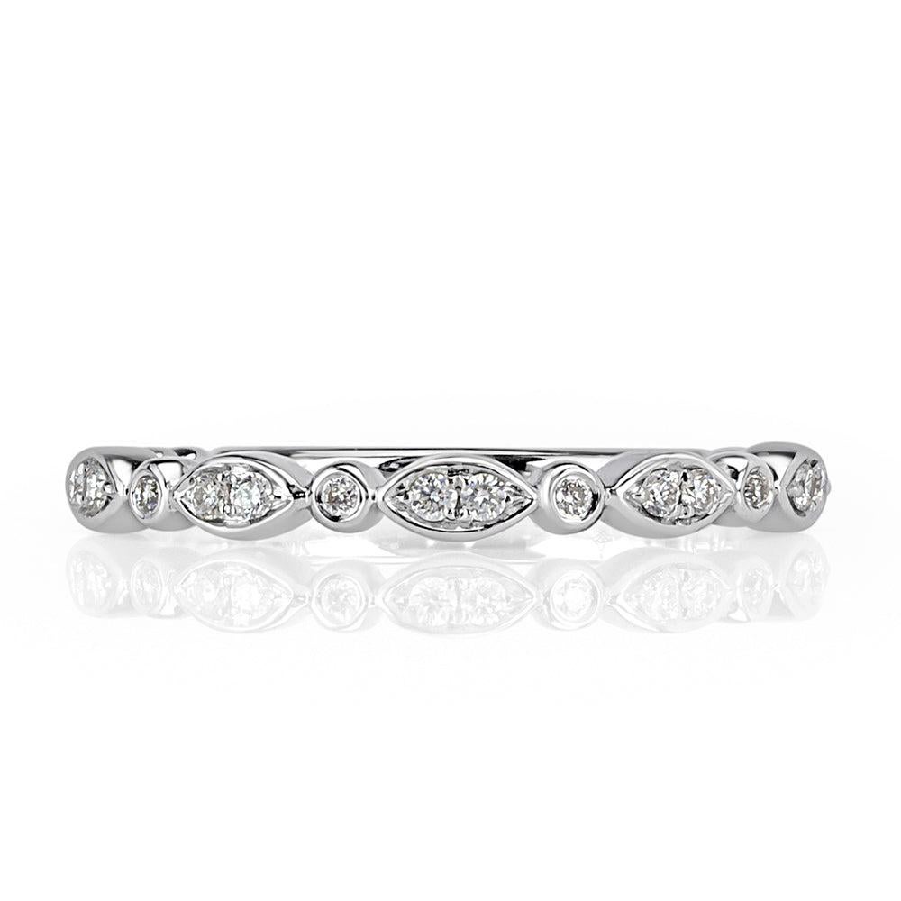 0.10ct Round Brilliant Cut Diamond Band in 14k White Gold