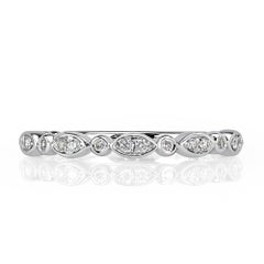 0.10ct Round Brilliant Cut Diamond Band in 14k White Gold