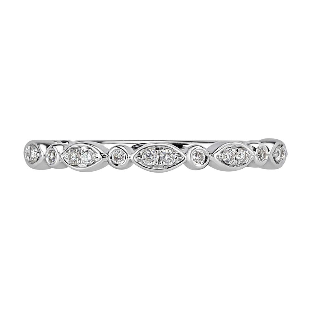 0.10ct Round Brilliant Cut Diamond Band in 14k White Gold