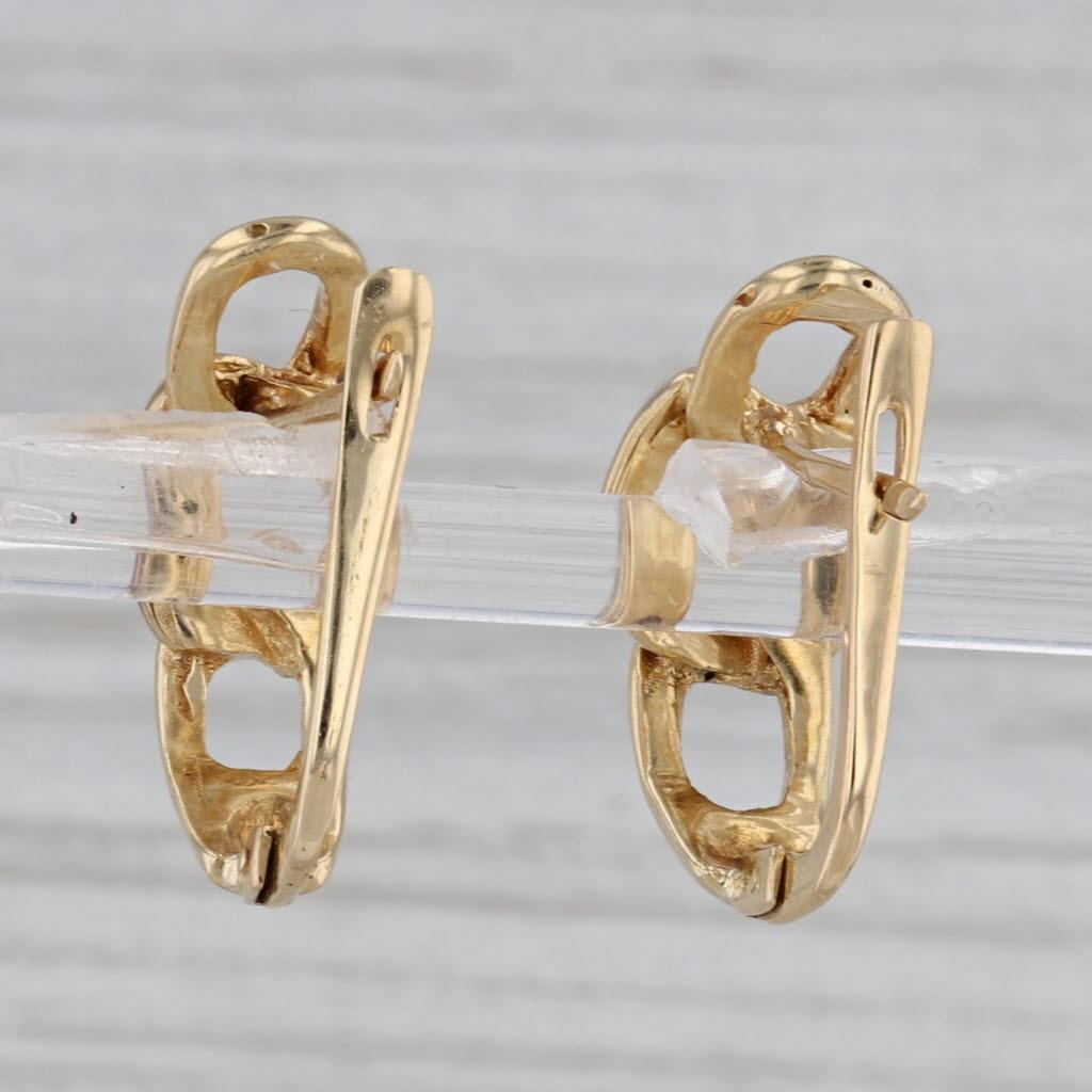 0.10ctw Diamond Drop Earrings 18k Yellow Gold Snap Top Pierced In Good Condition For Sale In McLeansville, NC