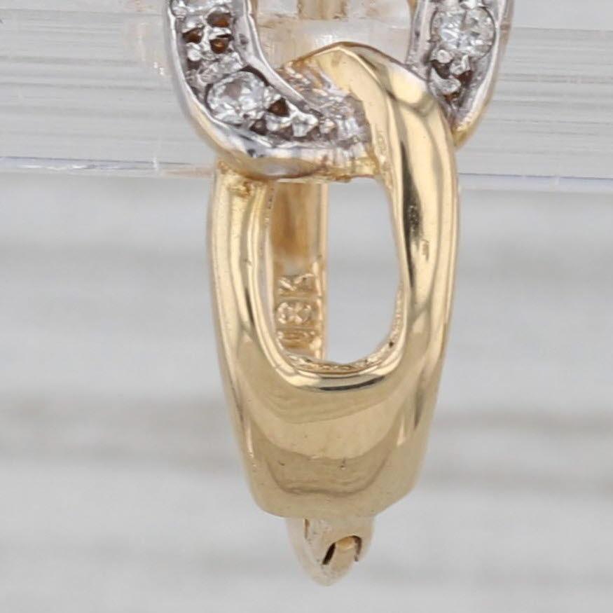 Women's 0.10ctw Diamond Drop Earrings 18k Yellow Gold Snap Top Pierced For Sale