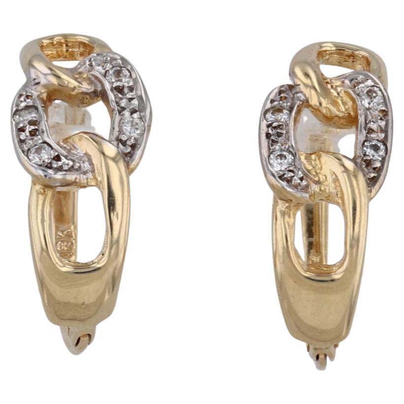0.10ctw Diamond Drop Earrings 18k Yellow Gold Snap Top Pierced For Sale