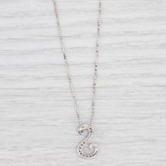0.10ctw Diamond Letter S Pendant Necklace 14k White Gold 20.25" Box Chain
