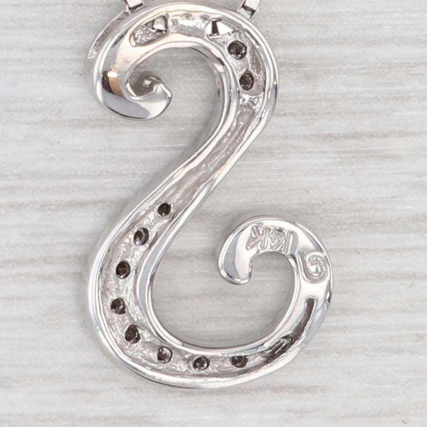 0.10ctw Diamond Letter S Pendant Necklace 14k White Gold 20.25
