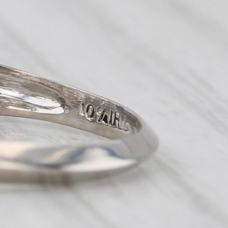 Anello traforato con diamante da 0,10 ct. 900 in platino, misura 5, impilabile in vendita 1