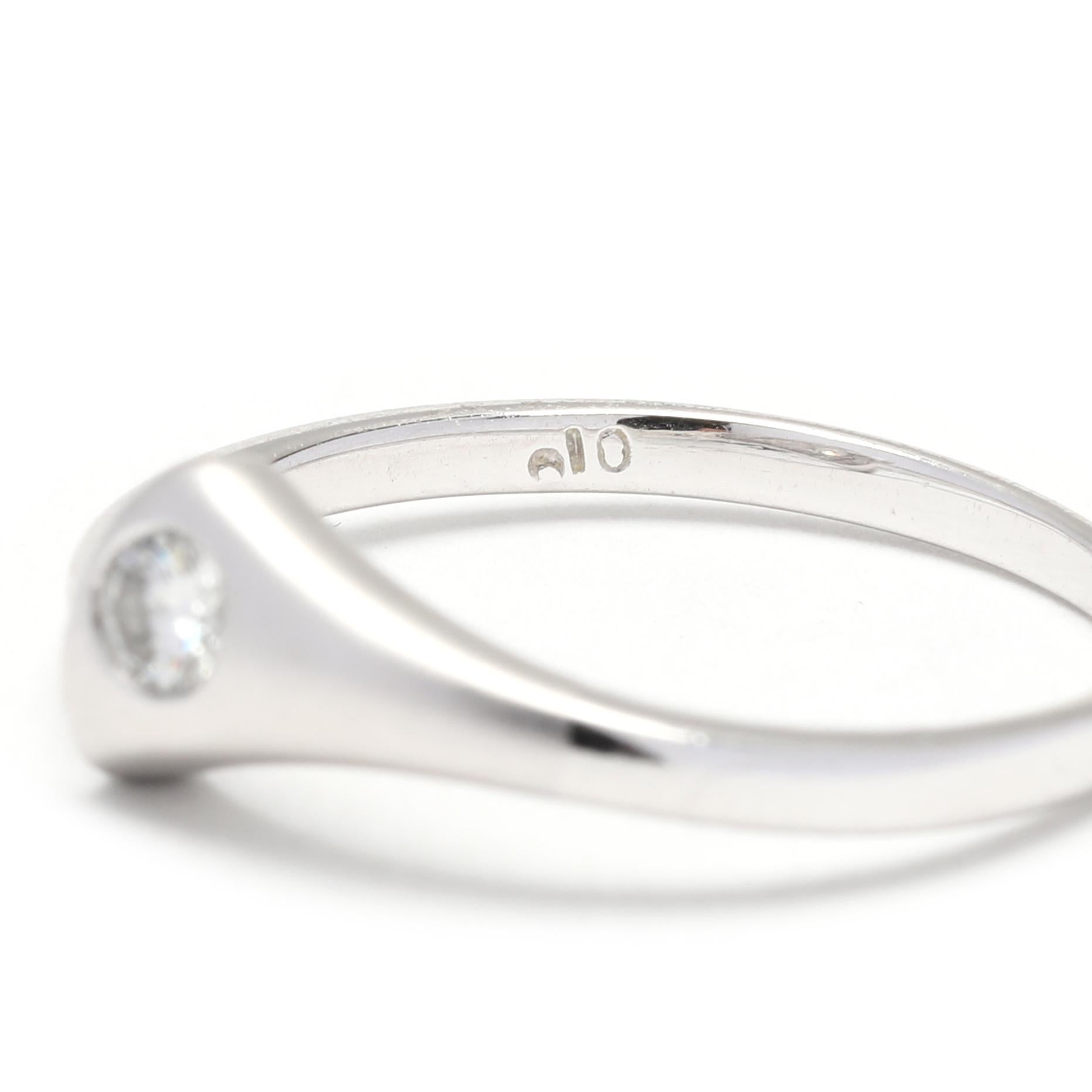 Anello impilabile con diamante da 0,10 carati, platino, misura 6, anello semplice con diamante in vendita 1