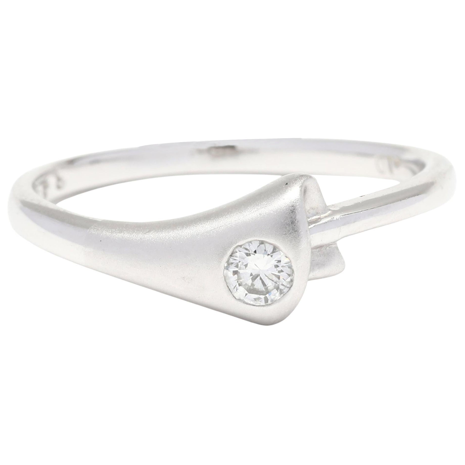 Bague empilable en platine avec diamants de 0,10 carat, taille de bague 6