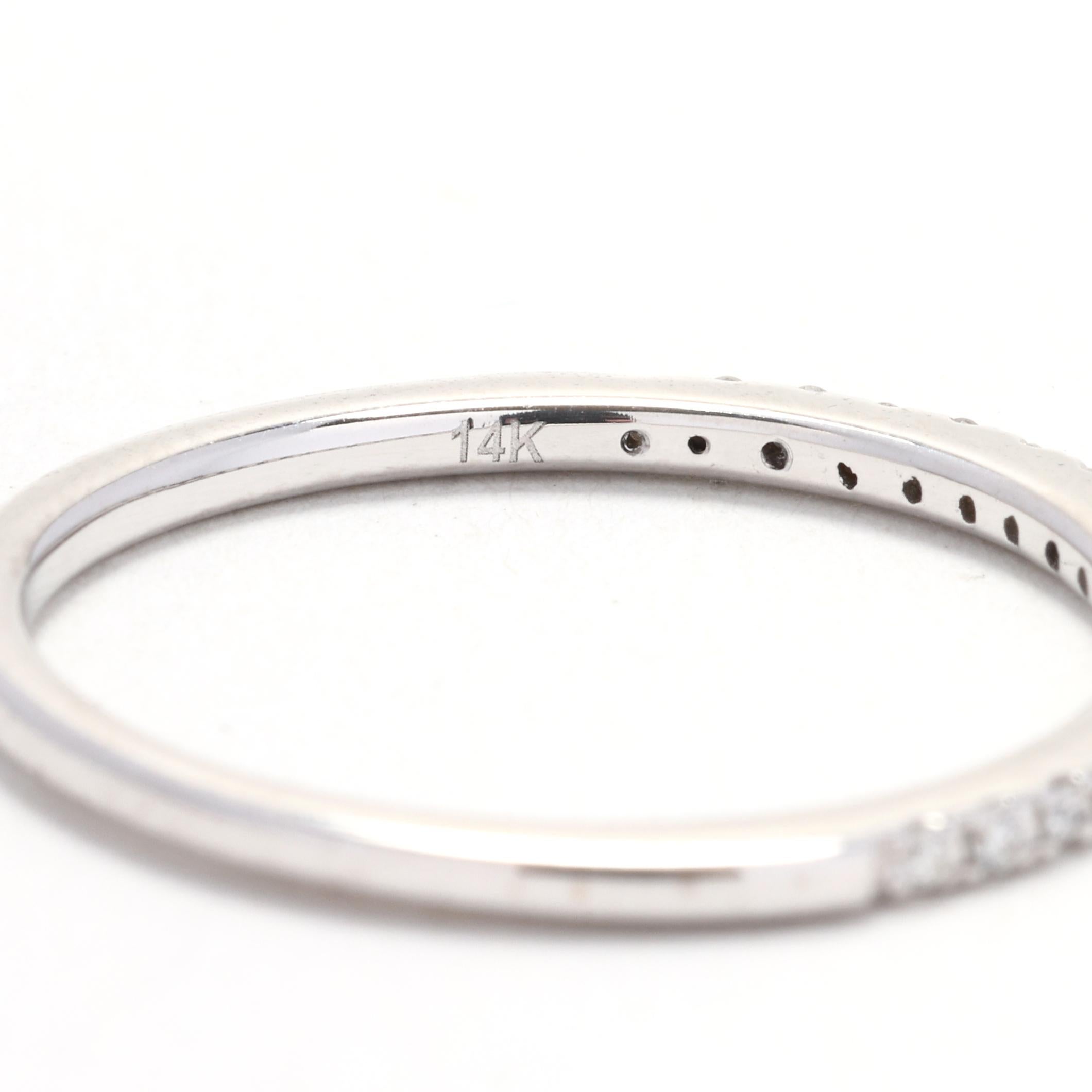0,10 Karat Diamant dünner Ring, 14k Weißgold, Ring Größe 7, stapelbar für Damen oder Herren