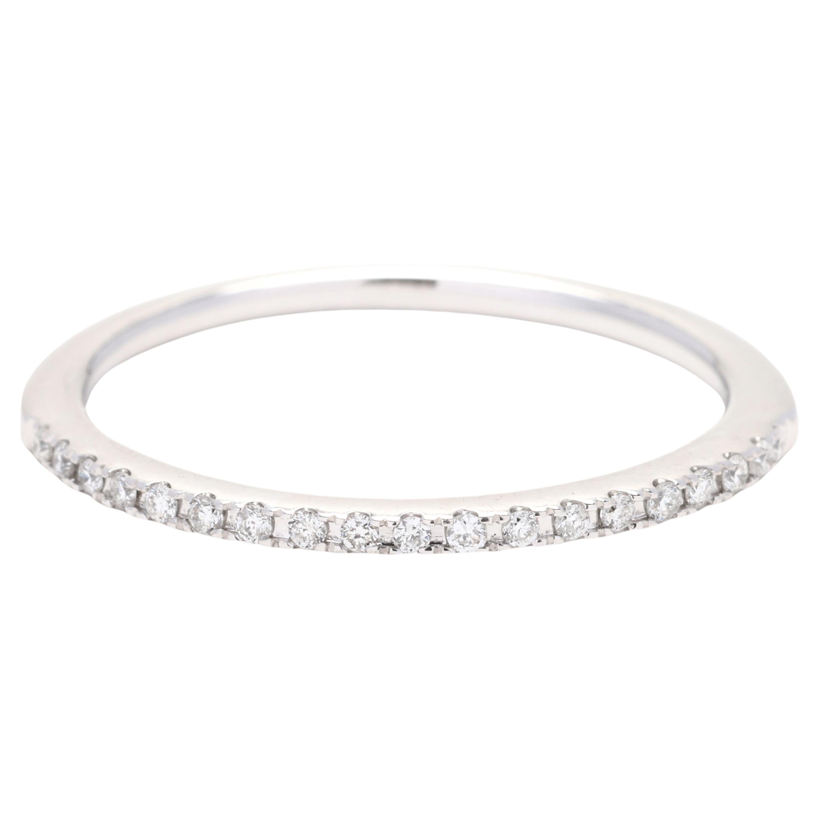 0.10ctw Diamond Thin Band Ring, 14k White Gold, Taille de bague 7, empilable