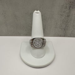 0.10ctw Mens Diamond Ring Sterling Silver 8.7g Size 10.5