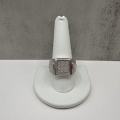 0.10ctw Mens Diamond Ring Sterling Silver Size 10.5