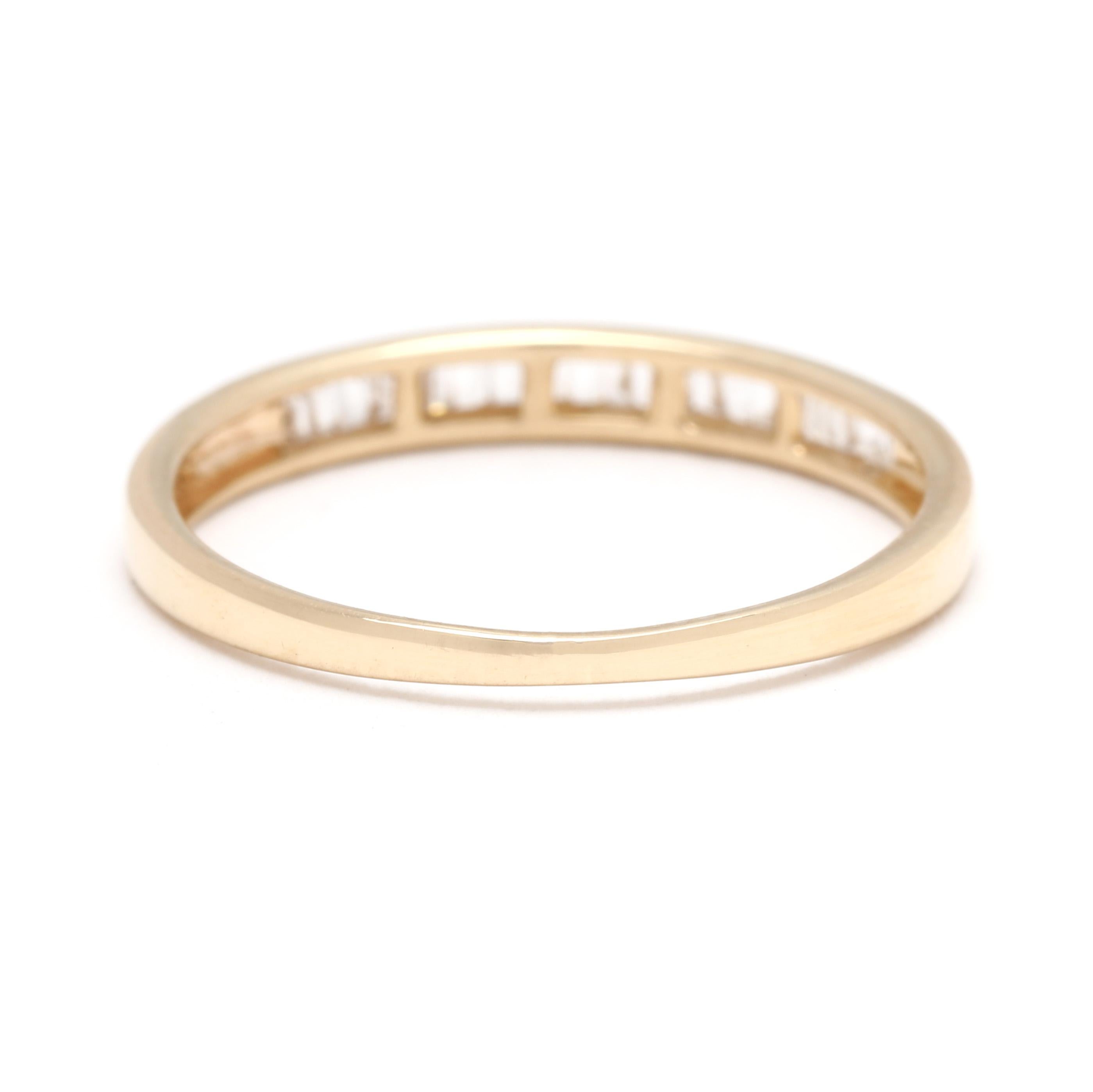 Anillo de diamantes baguette cónicos de 0,10 ctw, oro amarillo de 14k, talla 5,25 Corte baguette