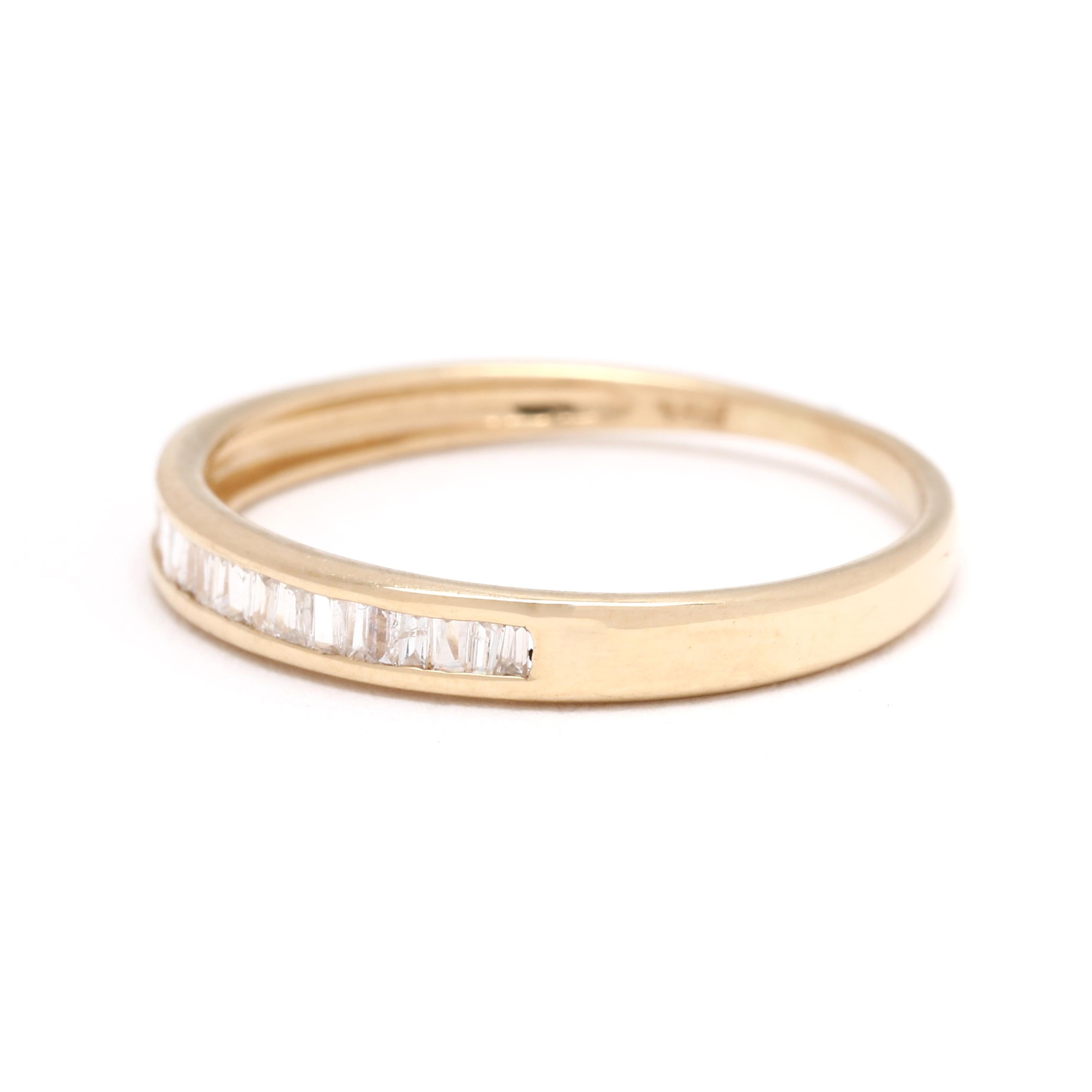 Anillo de diamantes baguette cónicos de 0,10 ctw, oro amarillo de 14k, talla 5,25 en Bueno Estado en McLeansville, NC