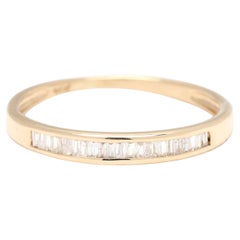 Anillo de diamantes baguette cónicos de 0,10 ctw, oro amarillo de 14k, talla 5,25