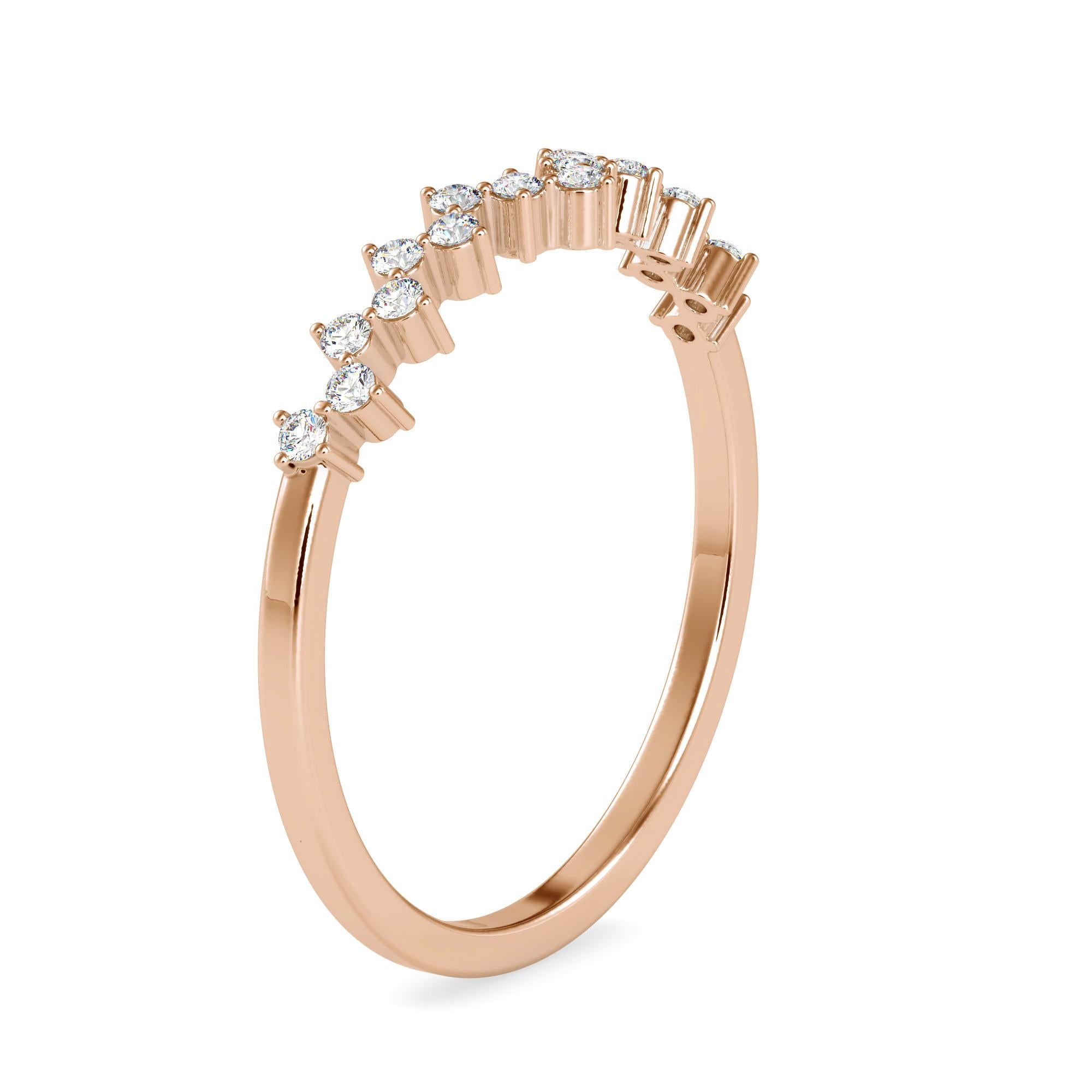 0.11 Carat Diamond 14K Rose Gold Ring In New Condition For Sale In Los Angeles, CA