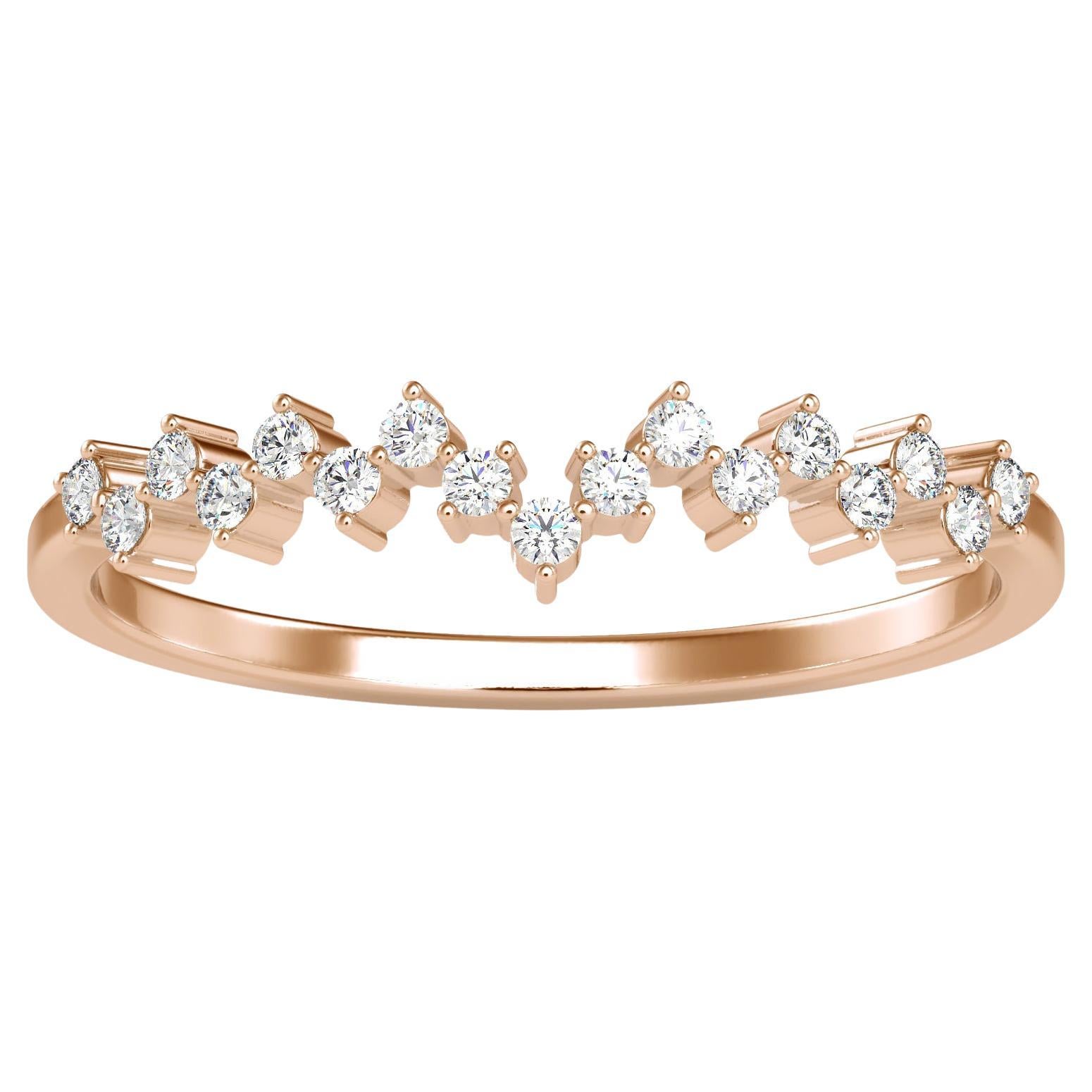 0.11 Carat Diamond 14K Rose Gold Ring For Sale